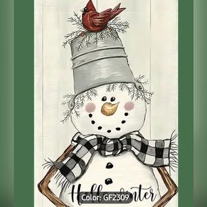 Charming Snowman Garden Flag with Gray Hat and Black Scarf